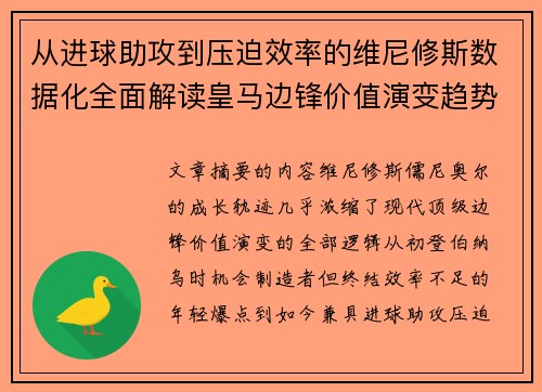 从进球助攻到压迫效率的维尼修斯数据化全面解读皇马边锋价值演变趋势 从进球助攻到压迫效率的维尼修斯数据化全面解读皇马边锋价值演变趋势